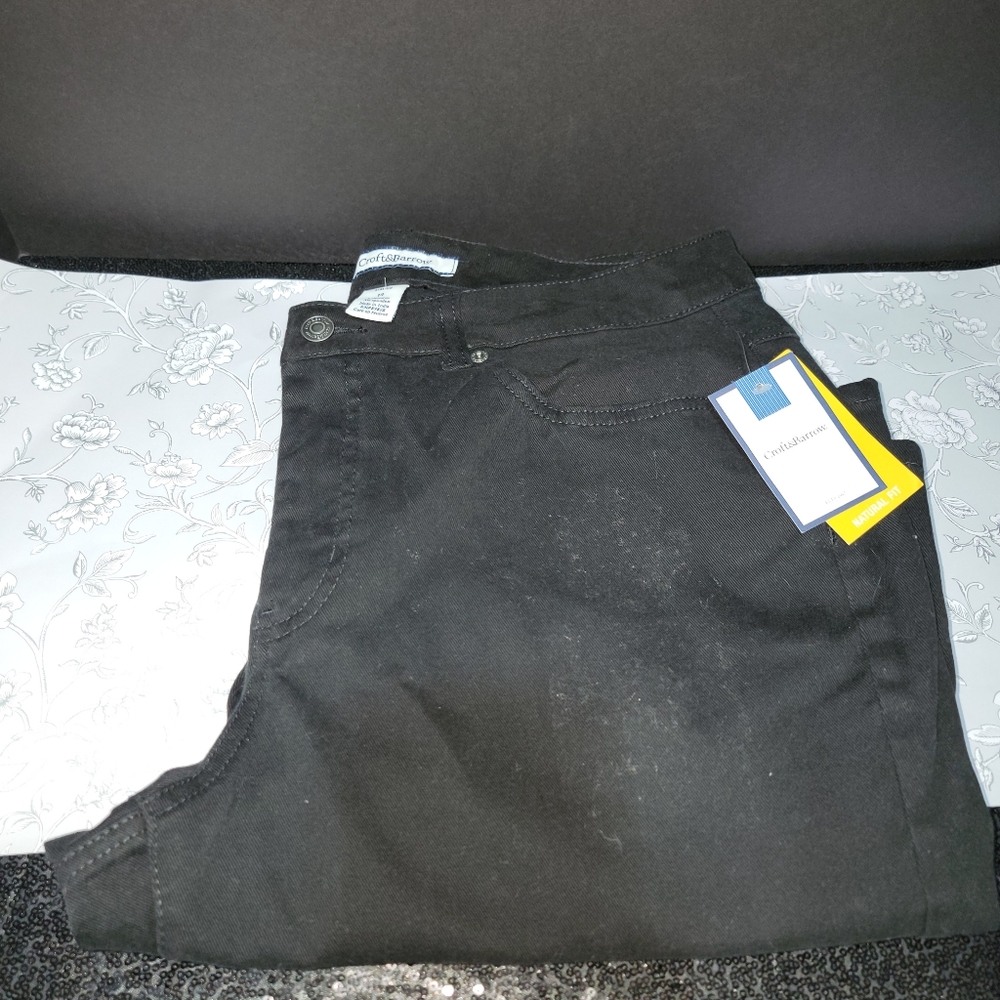 Croft Barrow Jeans Women's 14 Natural Fit Black Straight Legs